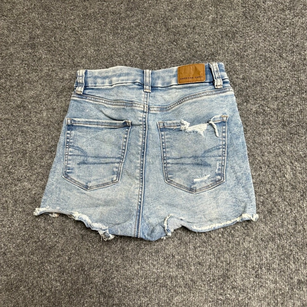 American Eagle Shorts Womens Size 000 Blue Distressed Next Level Stretch Denim